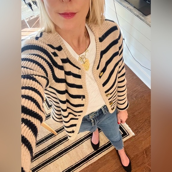 RAG & BONE Nancy Ivory Stripe Sweater XXS - Picture 2 of 14